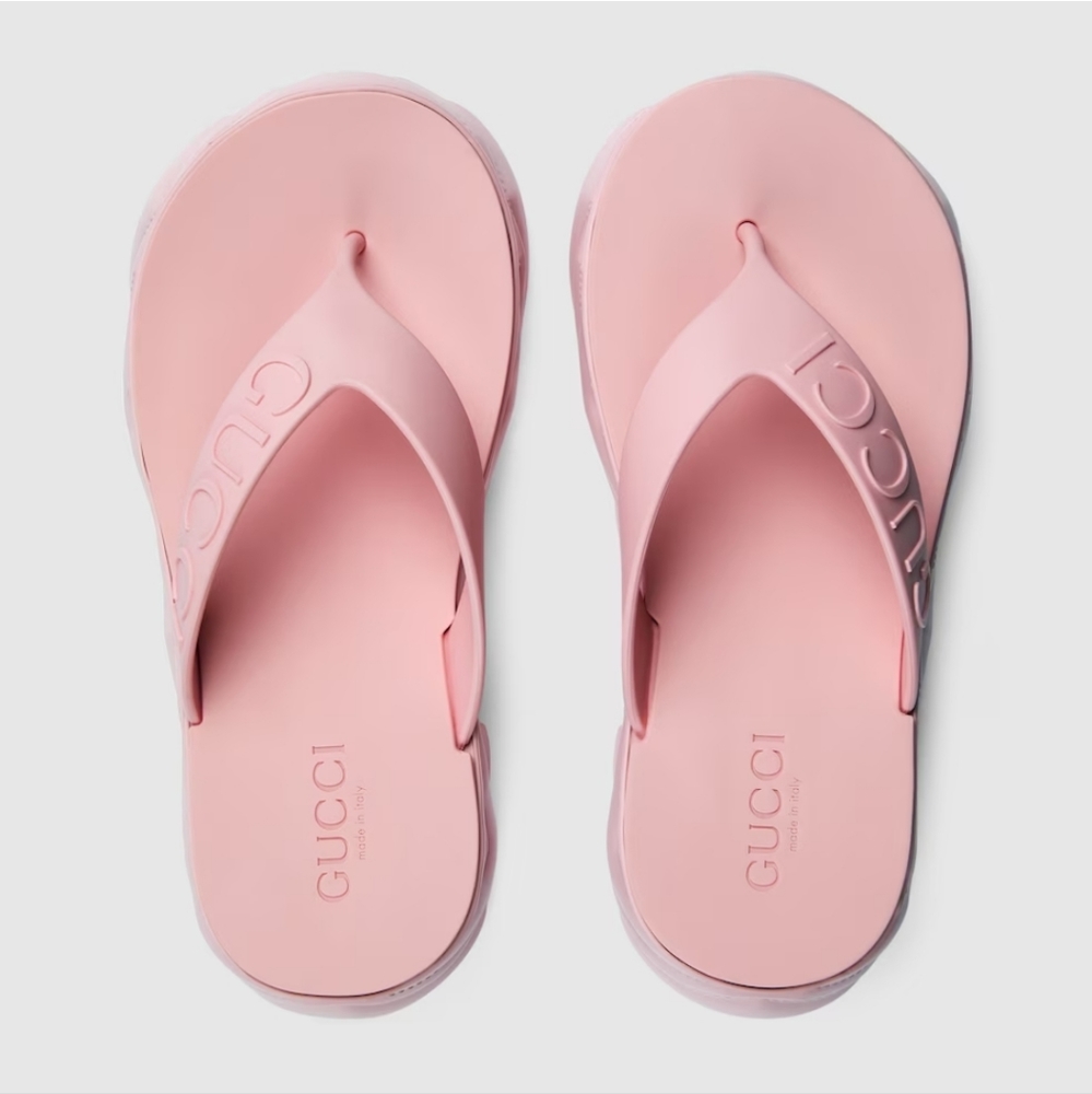 Gucci Tarifa Logo-Debossed Platform Flip-Flops